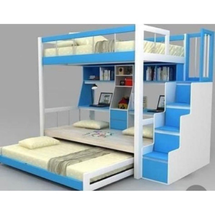 Dipan Anak Tingkat 3IN1 Cat Duco Kayu Jati