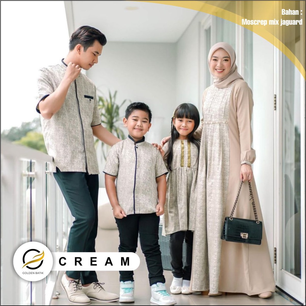 Set Family Couple Lebaran Habibie Gamis Couple pasangan family Baju muslim gamis syar'i Baju Couple 
