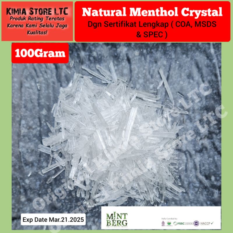 Menthol Crystal 100Gram / Menthol Kristal 100gram ( Food Grade ) / Natural Menthol Crystal