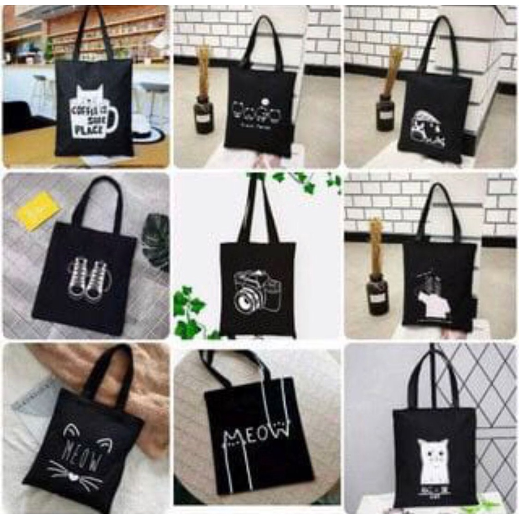 Totebag tas tote wanita kpop murah custom motif (PAKAI RESLETING)