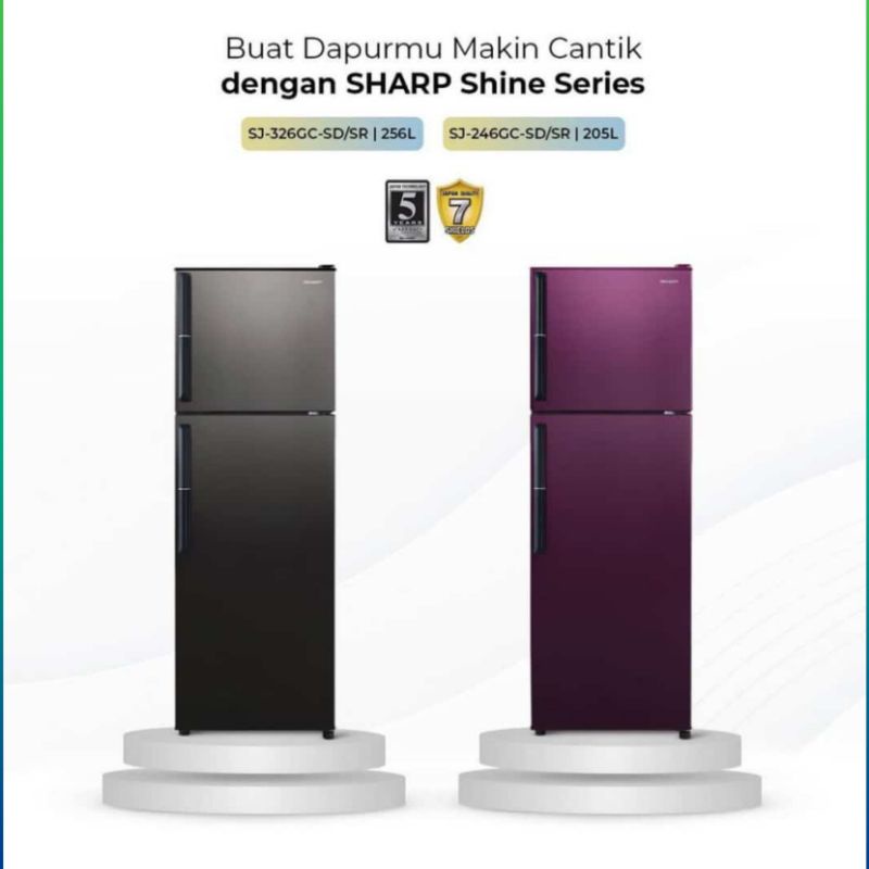 kulkas 2pintu sharp SJ246GCSD/SR garansi resmi (khusus batam saja)