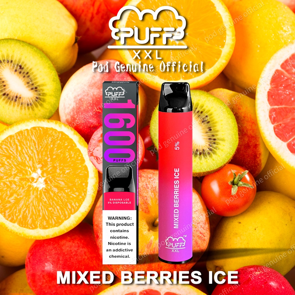 PUFF-1600 puff-All Flavours Vapoor pod/Vapee sekali pakai(disposable) Wanita/Liquid Banyak Rasa Kapasitas besar