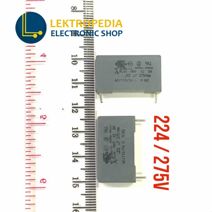 Milar Volt Tinggi 224 / 275v MKT Kapasitor 275 v 220nF 220 nF 224j
