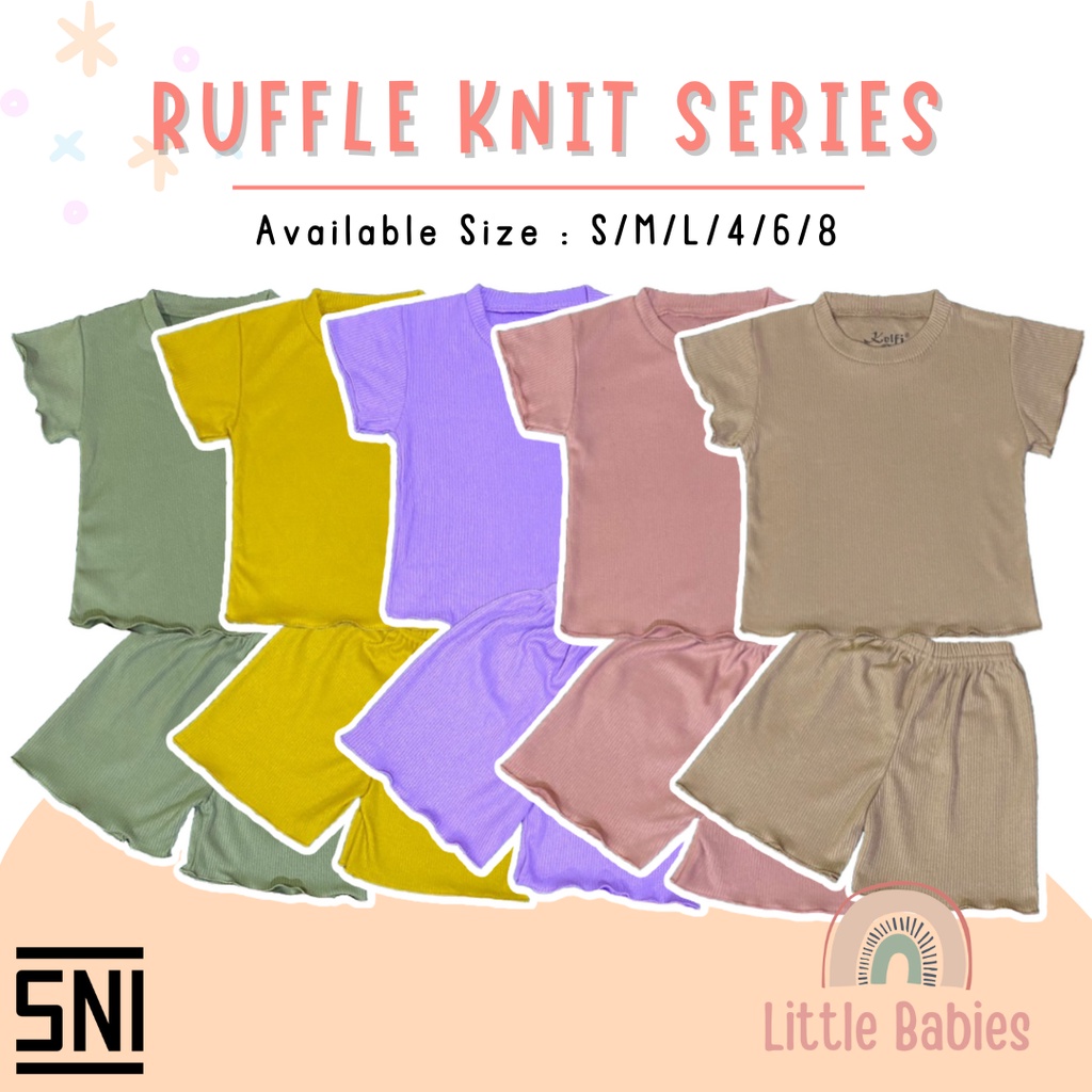 SETELAN BAJU ANAK CEWEK 1-8 TAHUN &quot;RUFFLE KNIT SERIES&quot; / SETELAN BAJU ANAK KELFI