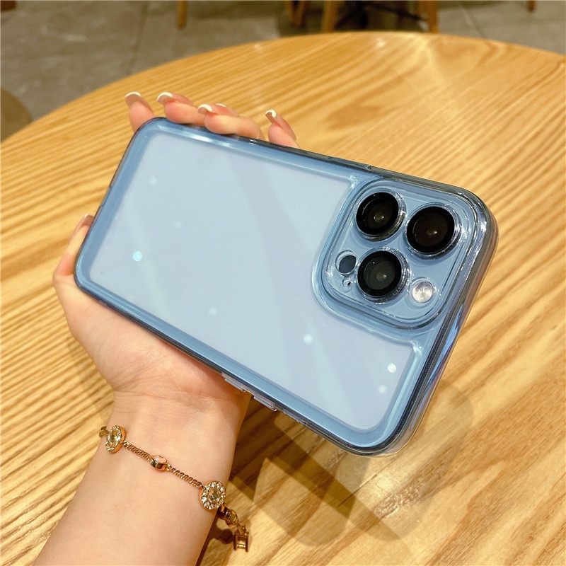 Case Pelindung Lensa Kamera Belakang Transparan Tahan Banting Untuk iPhone 14 13 12 11 Pro MAX XS MAX XR X 7 + 8 Plus