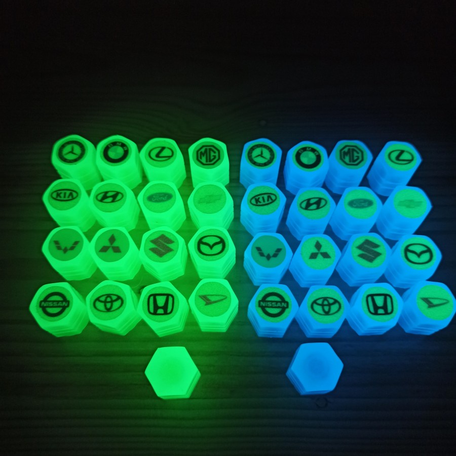 Penutup tutup pentil ban nyala mobil motor Luminous NEON bisa bercahaya glow in the dark aksesoris e