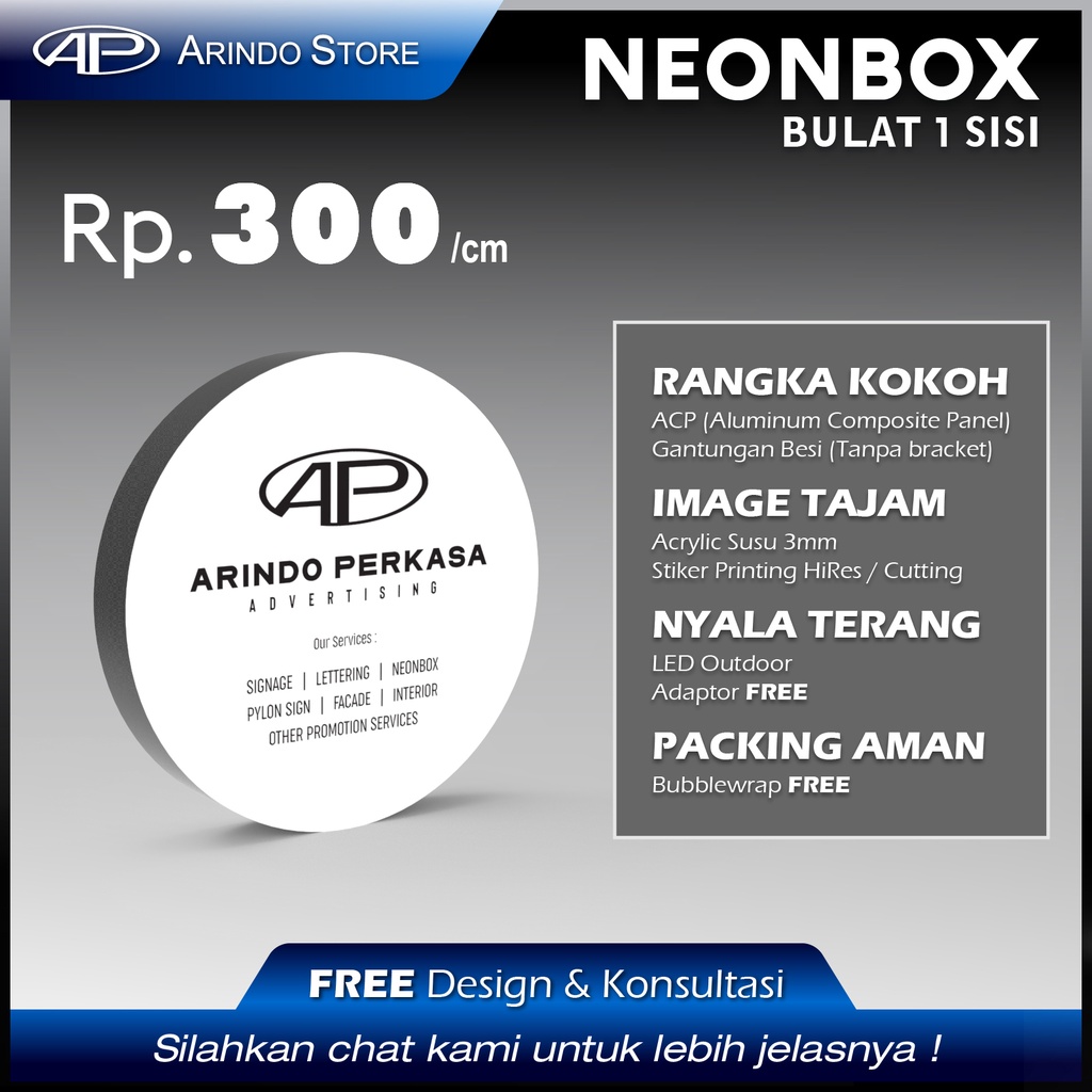 Neon Box murah Neon box 1 sisi 40x40cm