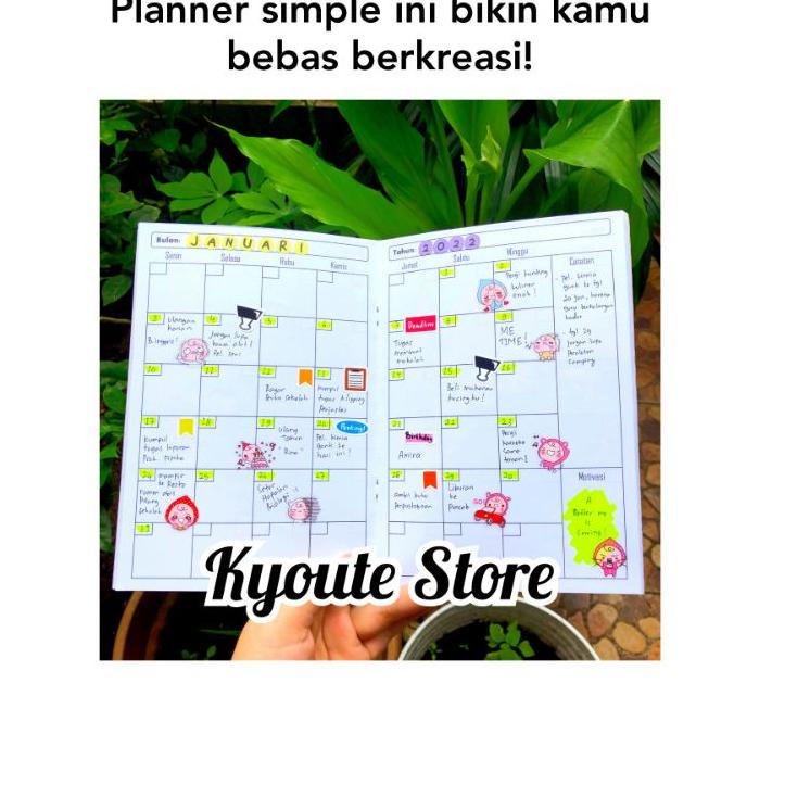 

[KODE PRODUK EDFFQ9964] Buku Monthly Planner Simple A5 Versi 2 & 1 Kyoute Catatan Agenda Schedule Kegiatan Event Rencana Bulanan List To Do / Planner Book Universal