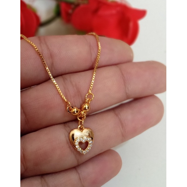 kalung love motif koye xuping berlapis emas uk45cm