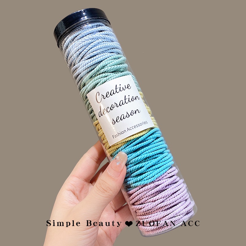Sayishop 100pcs Ikat rambut ponytail bahan karet elastis tahan lama untuk wanita