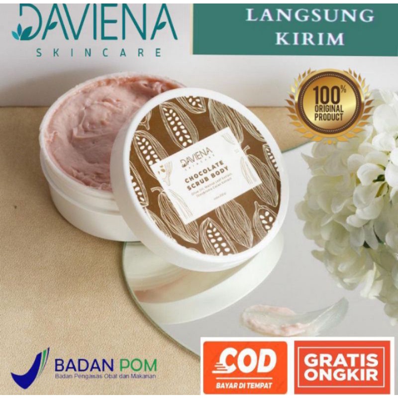 Body Scrub Chocolate Daviena Skincare Lulur Mandi Pemutih Badan Rempah Permanen Davienaskincareoffic