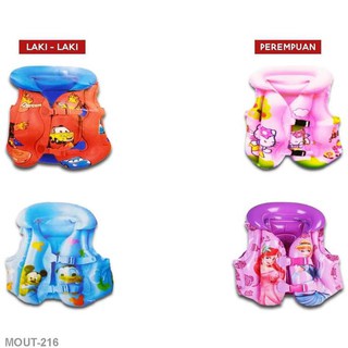 SWIM VEST 24 Rompi Pelampung air tiup anak pengaman renang alat berenang jaket anak-anak karakter kartun lucu