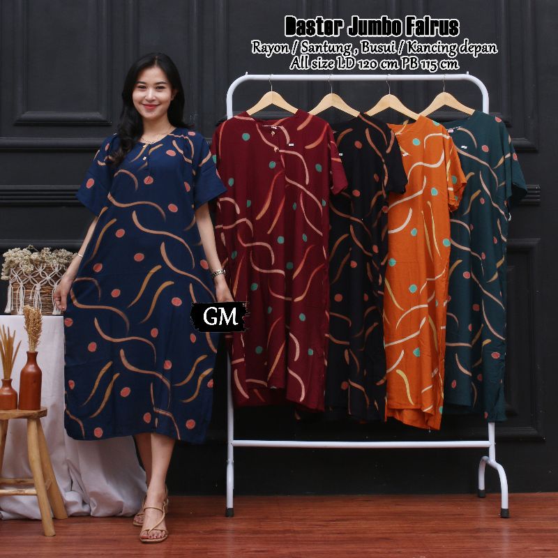 Daster jumbo busui kain rayon adem enak di pakai