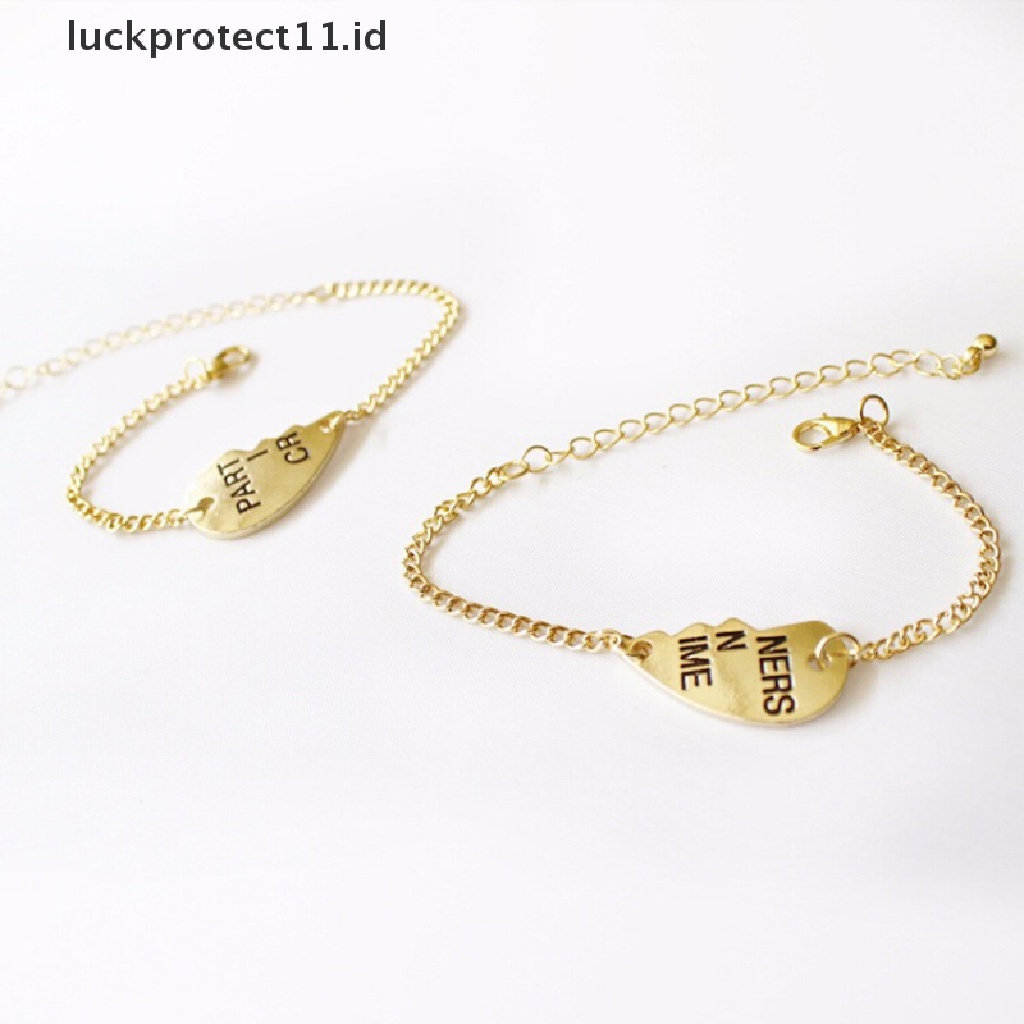 /Fashion Hot// Fashion// 2pcs Set Gelang Liontin Hati Belah Sahabat Selamanya Untuk Hadiah Persahabatan.