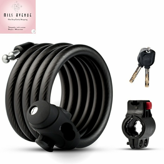 GEMBOK SEPEDA LIPAT SELI MOUNTAIN BIKE KUNCI RANTAI KABEL LILIT SPIRAL / GEMBOK SEPEDA LIPAT SELI