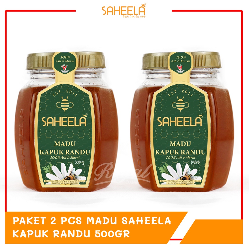 

Madu Saheela Kapuk Randu 500gr 2 Botol [Paket Tenang] BPOM | Madu Asli Raw Honey 100 % Quality Royaldate