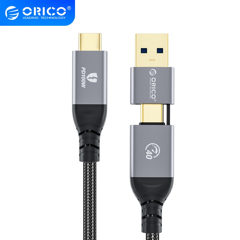 Usb4 Type-c thunderbolt 4.0 male cable with connector Usb-A orico 1.5m 1.5 meter 150cm 40Gbps 4k 60hz 8k 100w pd 5A data charge usb40 acc40-15