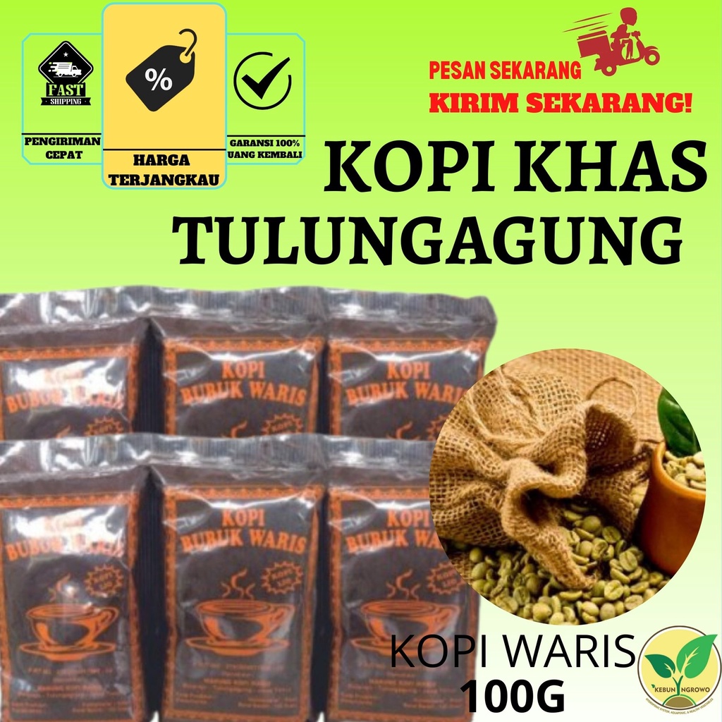 

Kopi Ijo Bubuk WARIS Tulungagung Not Brontoseno Dokar White Coffe 100 Gr