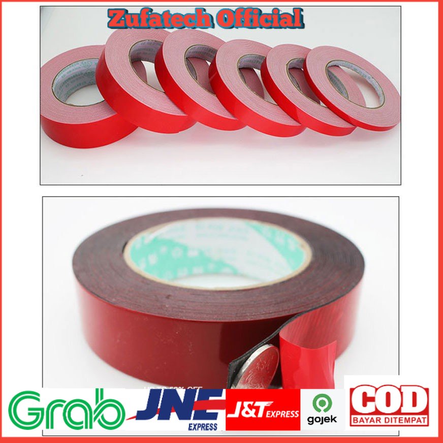 

NIKTO Tape Lakban Double Tape 3M Foam Serba Guna Size 10m x 30mm - Red