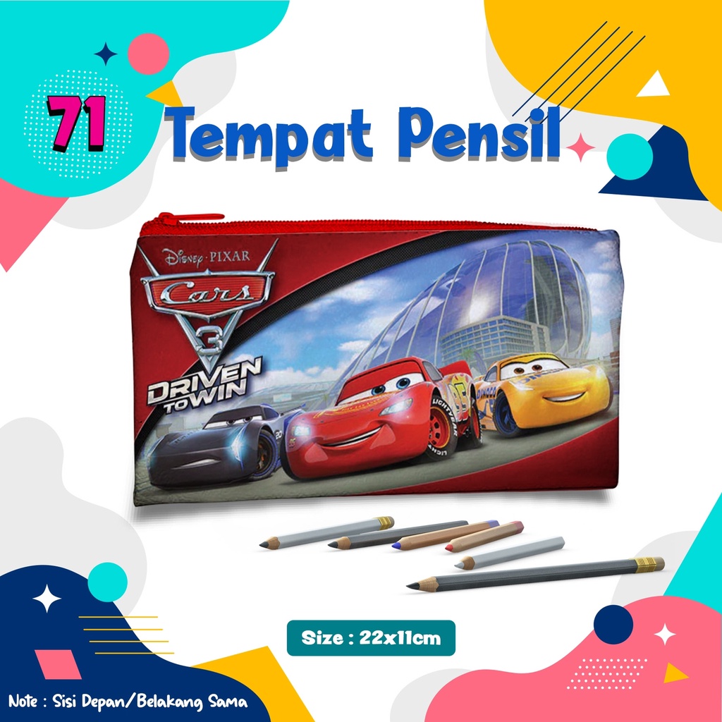 

Tempat Pensil CARS Kode.71 Pencil Case Dompet Pouch Kostak Kotak Custom nama dan foto