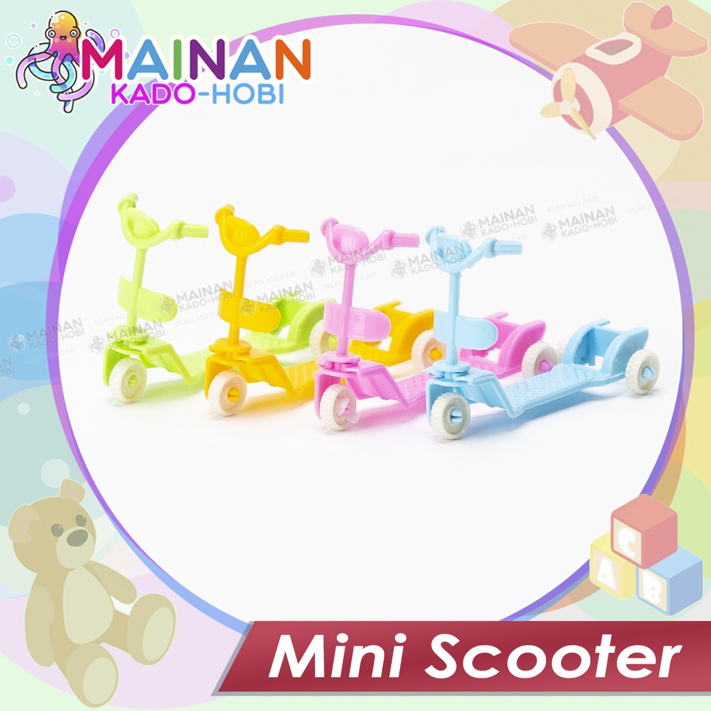 MAINAN ANAK TRADISIONAL MINI MINIATUR KENDARAAN SEPEDA SKUTER RODA 3
