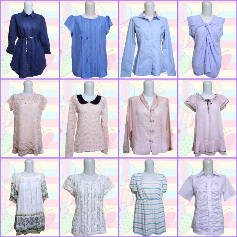 Atasan Warna-Warni, Bunga, Pastel