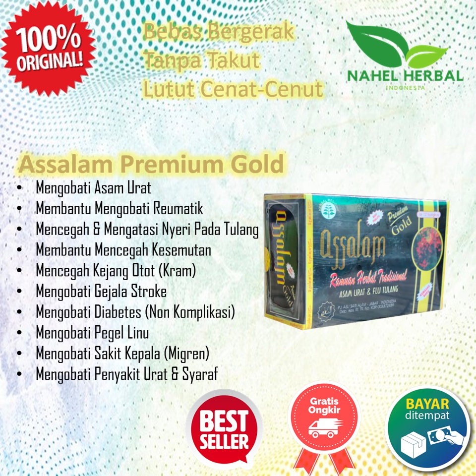 Obat Kolesterol Cina Herbal Jsr Bpom - Assalam Gold Asli - Jamu Asam Urat Nyeri Sendi Paling Ampuh 1