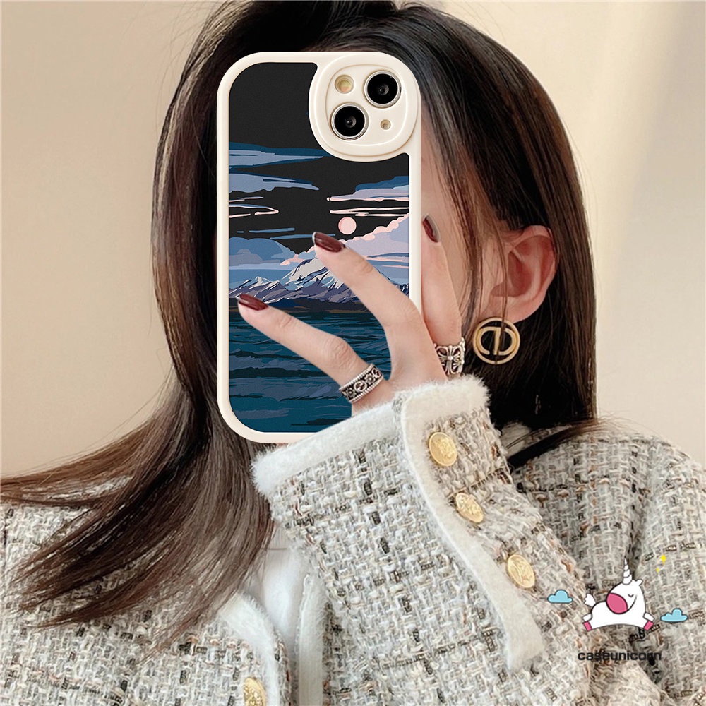 Oppo A15 A95 A17 A57 A5s A54 A96 A74 A94 A76 A55 A77 A16 A77s A12 A16K A3S A16E A78 A1K A9 A5 A31 A7 A53 A92 A15s Reno 8T 5Z 8 7Z 5F 6 4 A36 Snow Mountain Sunset Soft Case Pemandangan
