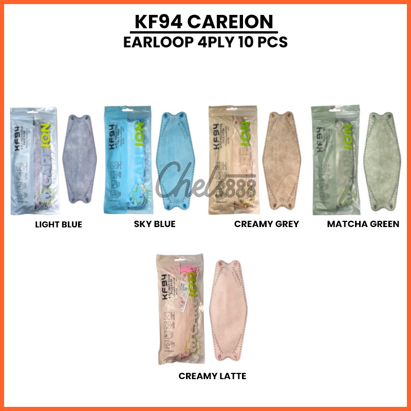 Masker KF94 CAREION Earloop Cantol 4ply isi 10pcs