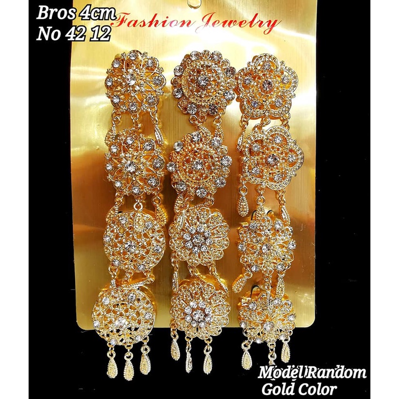 SATUAN- Bros Mix Model Uk.4cm Gold Collor SJ 0044-BROS KEBAYA MINI_Bross Peniti Hijab TKJKT