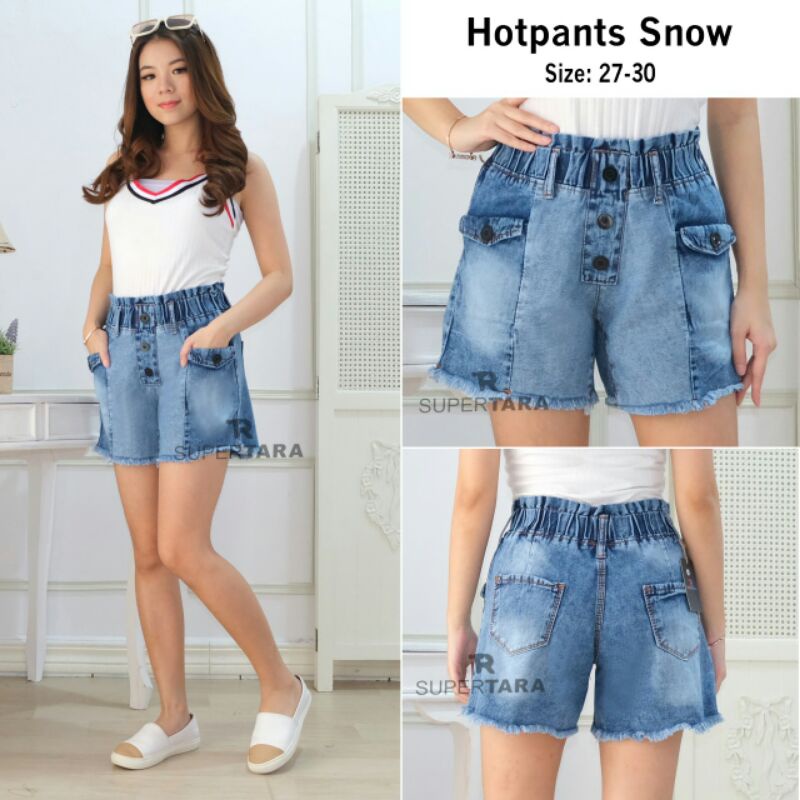 HP HOTPANTS SUPER TARA KANCING 5 BOYFRIEND JEANS