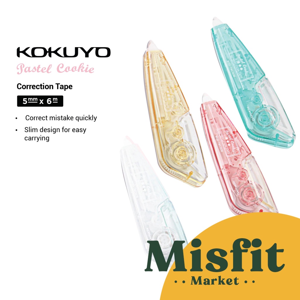 

Kokuyo Pastel Cookie Correction Tape 5mm x 6m Pita Koreksi Tip Ex No Tombow Kenko Joyko