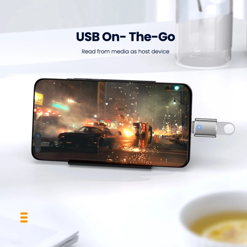 Indikator Lampu LED USB 3.0 Ke Tipe C Adapter OTG USB Type-C Konektor Untuk Laptop Smartphone Adapter