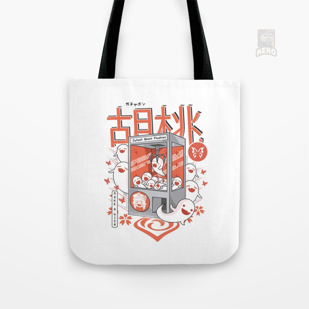Tote Bag Kanvas Hu Tao Plush Machine