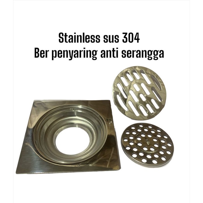 Floor drain Stainless Sus 304 saringan Got kamar mandi berpenyaring anti serangga TK