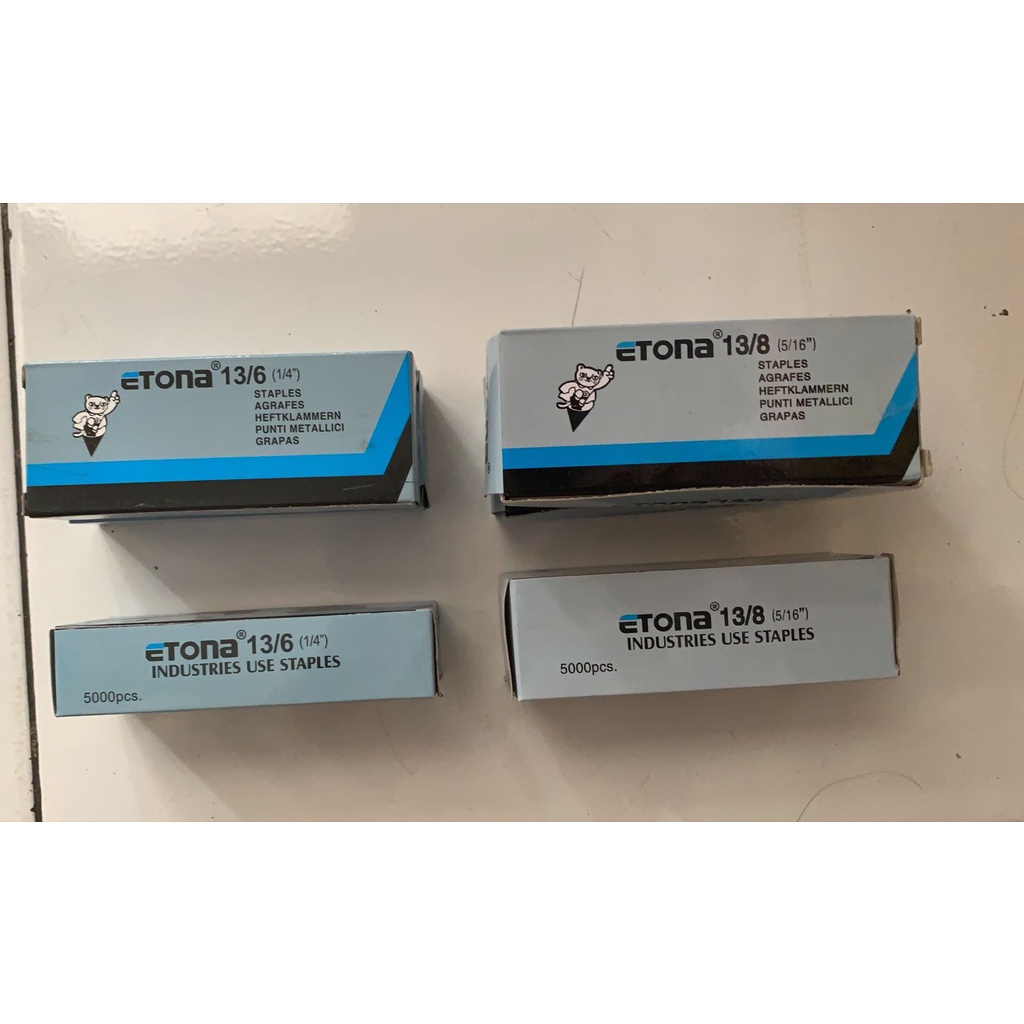 

ETONA 13/6 - 13/8 ISI 5000 PAKU/ ISI STAPLES ORIGINAL 100% UNTUK GUNTACKER / ISI HEKTER
