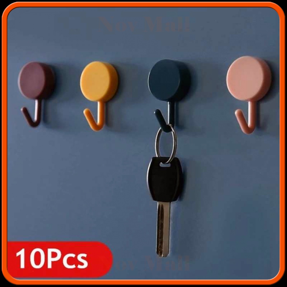 Gantungan Kunci Hook Wall Hanger Adhesive 10PCS -ST949