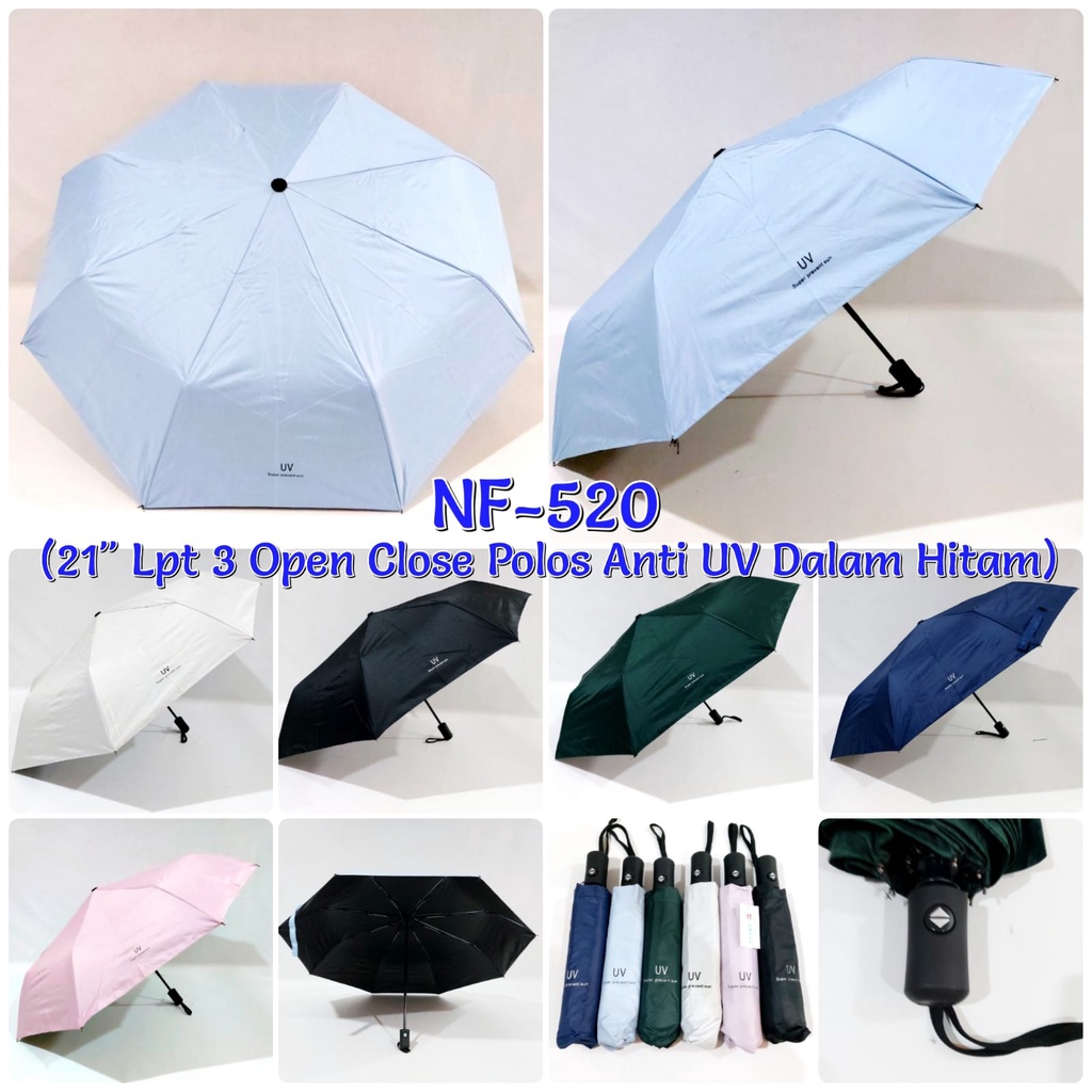 Payung Nagoya Lipat NF-520 Otomatis Anti UV Payung Otomatis Buka Tutup Anti UV PREMIUM Quality