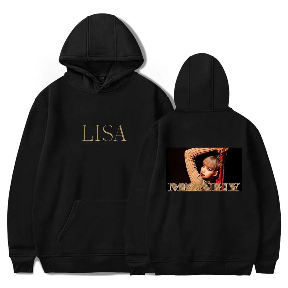 Jaket Hoodie Lisa Money KPop Blackpink Lalisa Manoban Hoodie Blackpink Jennie Lalisa Lisa Rose Jisoo Hoodie Lisa Money Blackpink Anak Dewasa Oversize Hoodie Wanita Oversize Korean Style KPop Blackpink Sweater Lalisa Lisa Manoban Blackpink XXXL