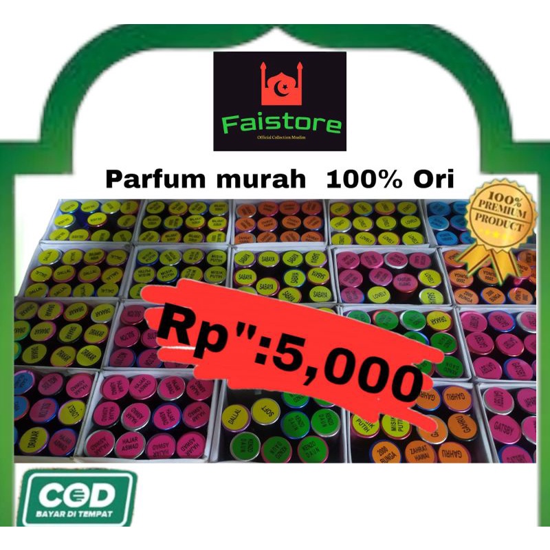 Minyak Wangi Untuk Sholat Non Alkohol 7ml Pria I Farfume (Satuan)