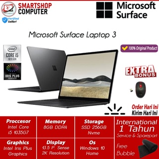 Ultrabook Microsoft Laptop 3 Intel i5 Gen 10th Ram 8GB 512GB SSD iris 2K Windows 10 Home Black