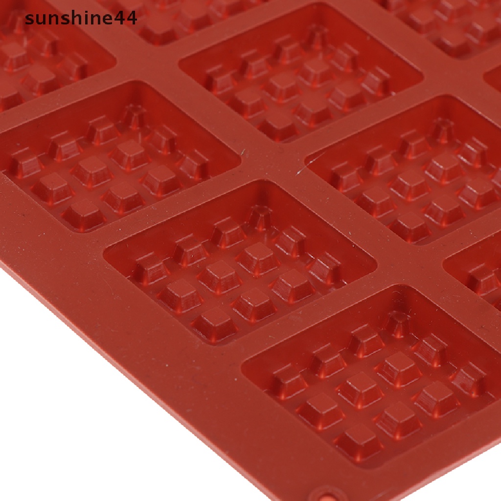 Sunshine 1Pc Cetakan Waffle / Permen / Cokelat DIY Bentuk Persegi Panjang Bahan Silikon Dengan 20 Lubang