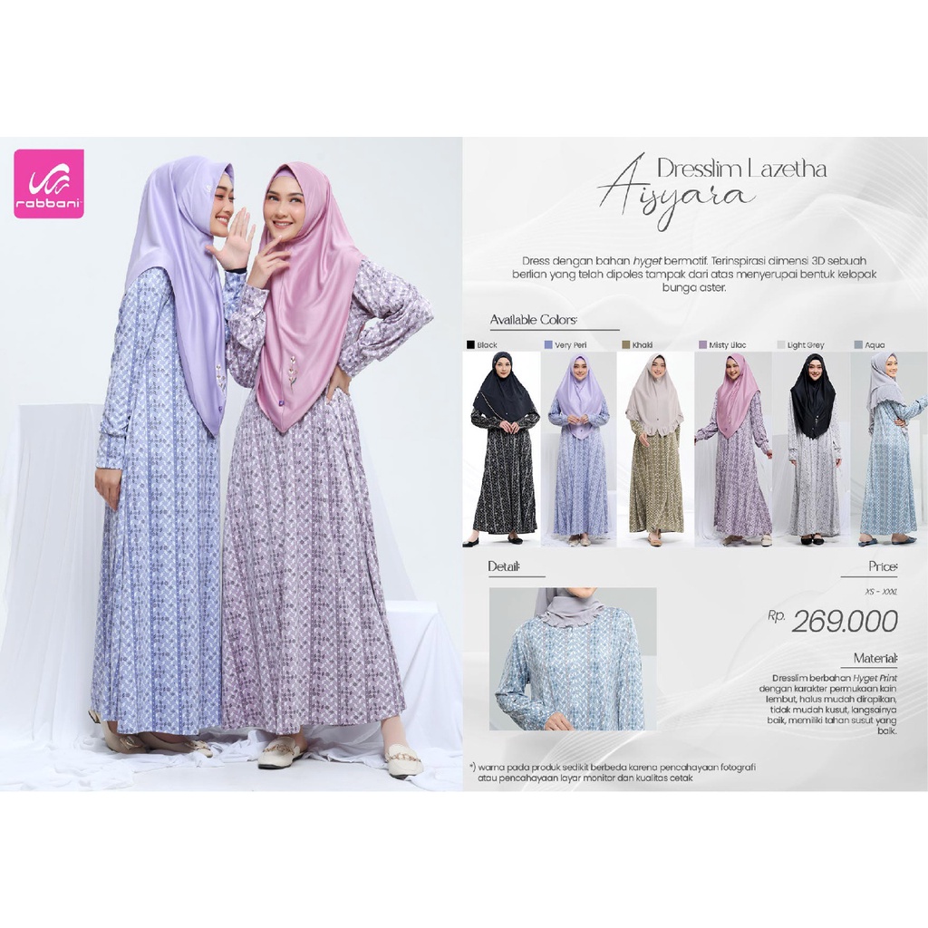 Rabbani - Dresslim Lazetha Aisyara / Gamis Dresslim Rabbani Terbaru