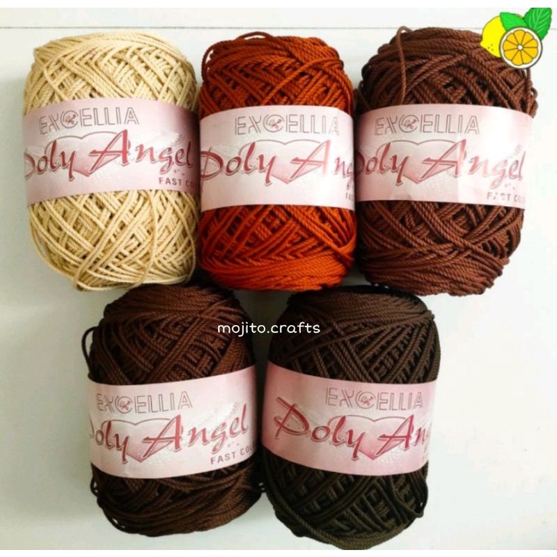 1 Buah Benang Rajut Poly Angel Varian Cokelat / Benang Rajut Polyester / Benang Rajut Poly Angel / B