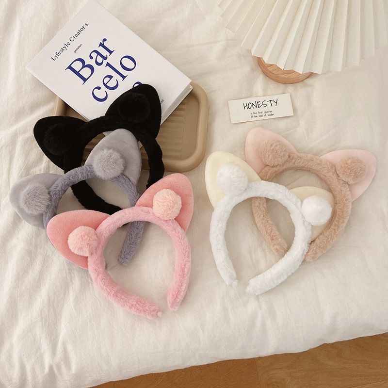 BD065 BANDO FASHION KOREA TELINGA KUCING BULU POMPOM/ fashion KOREA BANDO