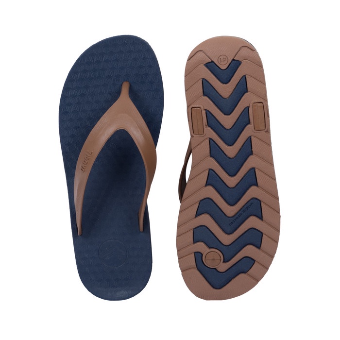 Sandal Sendal Jepit Capit Pria Flip Flops Anti Slip Kuat Awet Elegan TIRAKA SANIP Navy Camel