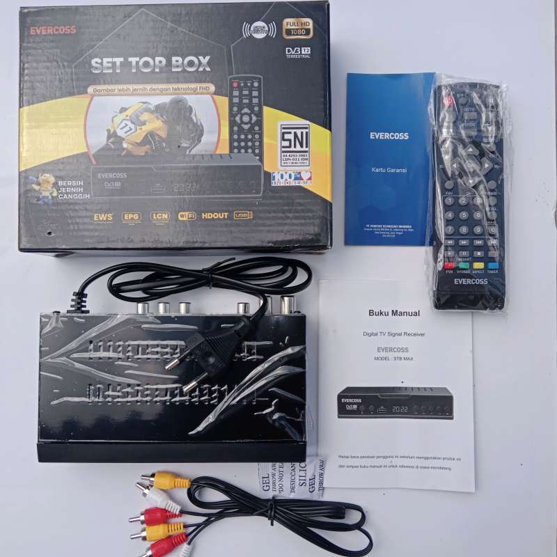 SET TOP BOX TV DIGITAL EVERCROSS MAX MEGA BOX STB DVB T2