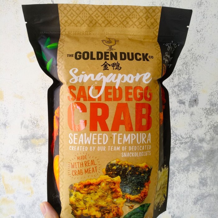 

[BISA COD] Golden Duck Salted Egg Crab Seaweed Tempura 110 Gram (Singapore) - Salted Egg Crab