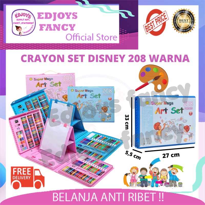 

Crayon set 208 pcs Crayon warna lengkap 1 set Alat Mewarnai Art set Oil Pastel Krayon Anak Pensil Warna 5 in 1 murah crayon set isi 150 pcs 168 pcs 42 pcs koper