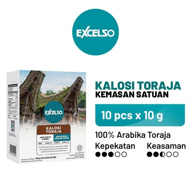 

[BISA COD] EXCELSO Kalosi Toraja - Bubuk Kopi 1 Folding Box (10 x 10 gr)